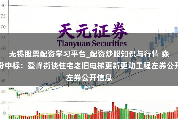 无锡股票配资学习平台_配资炒股知识与行情 森赫股份中标：鳌峰街谈住宅老旧电梯更新更动工程左券公开信息