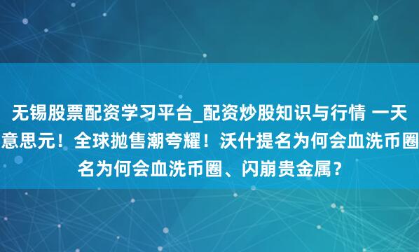 无锡股票配资学习平台_配资炒股知识与行情 一天挥发6.5万亿好意思元！全球抛售潮夸耀！沃什提名为何会血洗币圈、闪崩贵金属？