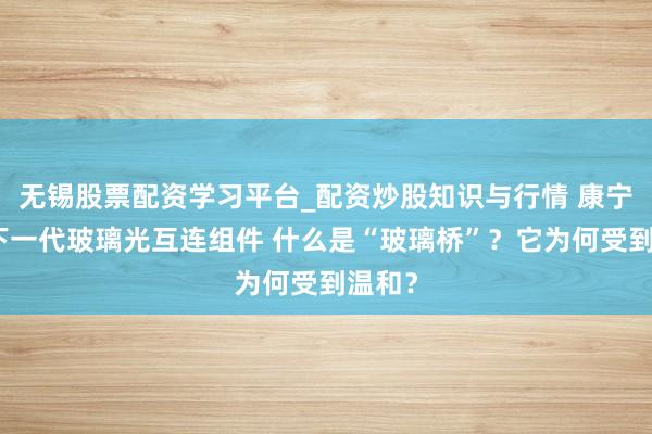 无锡股票配资学习平台_配资炒股知识与行情 康宁推出下一代玻璃光互连组件 什么是“玻璃桥”？它为何受到温和？