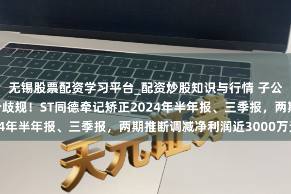 无锡股票配资学习平台_配资炒股知识与行情 子公司技俩利息账务惩处分歧规！ST同德牵记矫正2024年半年报、三季报，两期推断调减净利润近3000万元